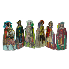 6 Bookmarks accordeon Musketeers