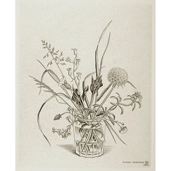 Estampe Fleurs des champs dans un verre (printemps) - Hasegawa