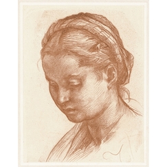 Engraving Portrait of Lucrezia Fede, wife of the painter - Andrea del Sarto