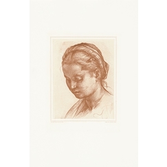 Engraving Portrait of Lucrezia Fede, wife of the painter - Andrea del Sarto