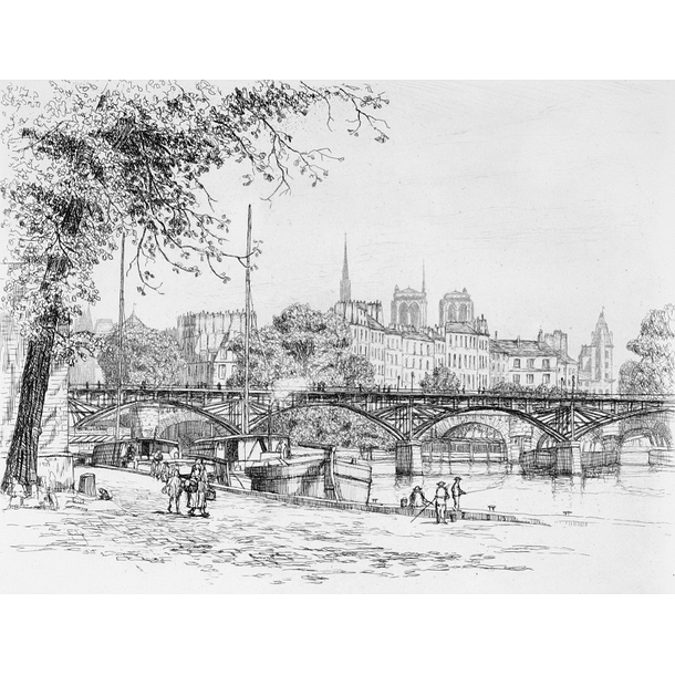 The Pont des Arts and the Île de la Cité in Paris - Caroline Helena Armington