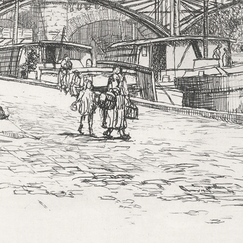 Engraving The Pont des Arts and the Île de la Cité in Paris - Caroline Helena Armington