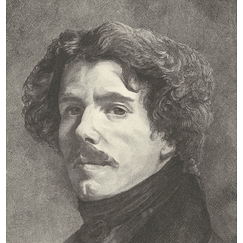 Estampe Portrait d'Eugène Delacroix