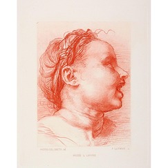 Engraving Smiling child's head, turned right - Andrea del Sarto