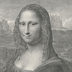 Estampe Le portrait de Monna Lisa, la Joconde - Léonard de Vinci