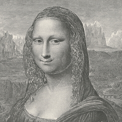 Engraving Portrait of Monna Lisa - Leonardo da Vinci