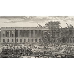 Représentation des machines qui ont servi à élever les pierres qui couvrent le fronton du Louvre - Sébastien LeClerc