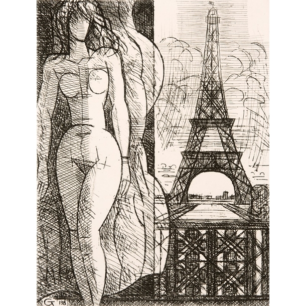 Nude at the Eiffel Tower, 1952 - Marcel Gromaire