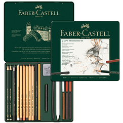 Set de crayons Pitt Monochrome - Boîte métal de 21 pièces - Faber-Castell