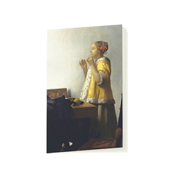 Small Notebook Vermeer - Woman with a Pearl Necklace