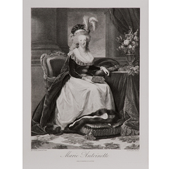 Estampe Portrait de Marie-Antoinette, reine de France - Vigée-Lebrun