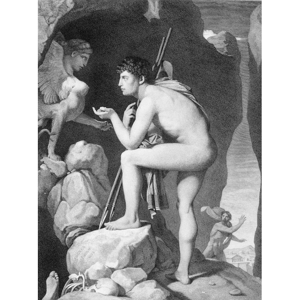 Oedipus explains the enigma of the sphinx - Ingres