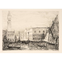 Engraving Doge's Palace in Venice - Pierre Gusman