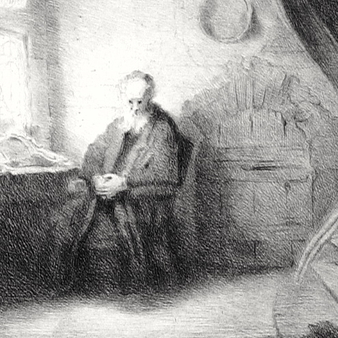 Engraving The philosopher in meditation - Rembrandt