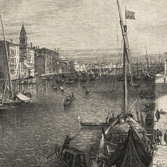 Engraving The Grand Canal in Venice - Canaletto