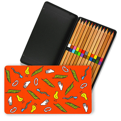 Case of 12 duo colouring pencils Hieroglyphs