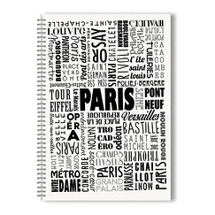 Spiral Notebook A4 Paris Typo