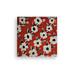 Magnet Iznik - Dish with Flower Stalks on a Red Background
