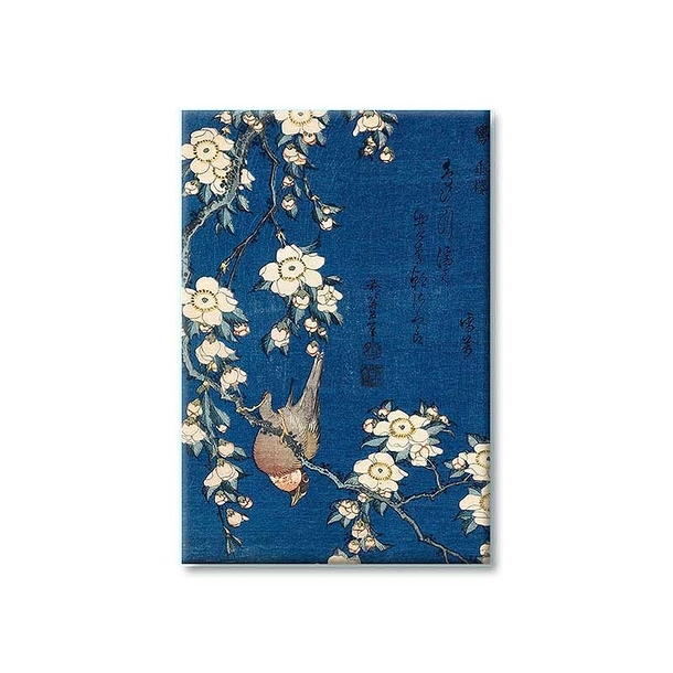 Magnet Hokusai Bouvreuil et cerisier