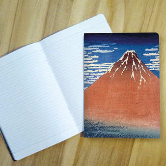 Cahier Hokusai Fuji rouge