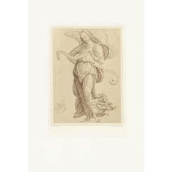 Engraving Study of an angel standing upright - Pietro Perugino