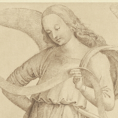 Engraving Study of an angel standing upright - Pietro Perugino