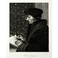 Engraving Desiderius Erasmus - Félix Henri Bracquemond