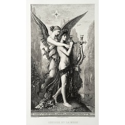 Engraving Hésiode and the muse - Gustave Moreau