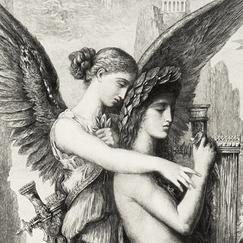 Estampe Hésiode et la muse - Gustave Moreau