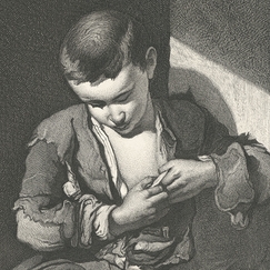 Engraving The young beggar - Bartolomé Esteban Murillo