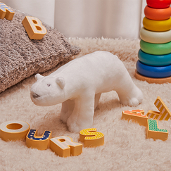 Haut De Gamme Unisexe Blanc Tournant Petit Ours Porte-clés +