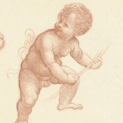 Engraving Child study - Leonardo da Vinci