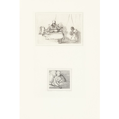 Engraving Two sketches - Rembrandt