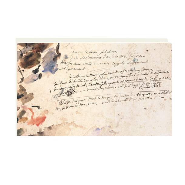Carnet de croquis - Delacroix "Autographe aux taches de couleurs"