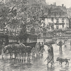 Entrée de la Cité, vue du pont Saint-Michel