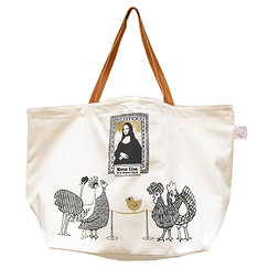 Mona Lisa Big Shopping Bag Leather Handles