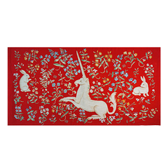 Tapisserie Licorne - Rouge