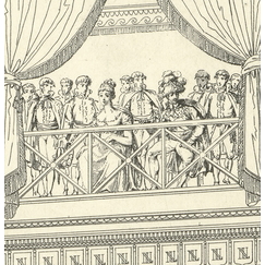 Hommage des troupes à Napoléon et à Marie-Louise, le 2 avril 1810