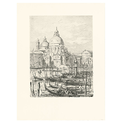 Engraving Church of the Salute in Venice - Henri-Lucien Cheffer