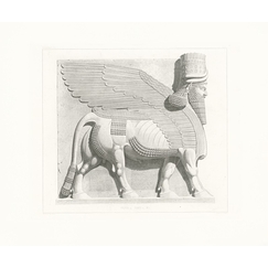 Engraving Winged bull with human head - Nineveh