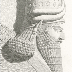 Engraving Winged bull with human head - Nineveh