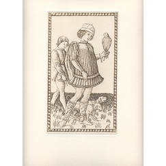 Estampe Zintilomo, carte 5 - Le Tarot de Mantegna, Cécile Reims