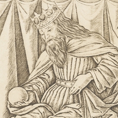 Engraving Imperator, card 9 - Mantegna tarot, Cécile Reims