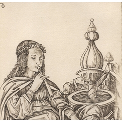 Estampe Poesia, carte 27 - Le Tarot de Mantegna, Cécile Reims
