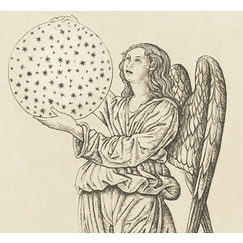 Engraving The 8th sphere, card 48 - Mantegna tarot, Cécile Reims