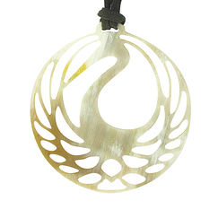 Necklace Tsuba heron