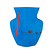 Paper flower vase Miró Blue II