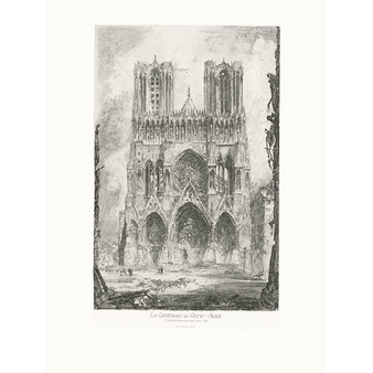Engraving Reims Cathedral - Louis Orr