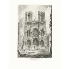 Engraving Reims Cathedral - Louis Orr
