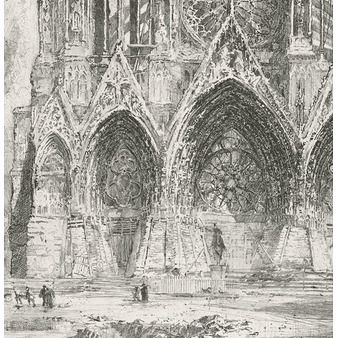 Engraving Reims Cathedral - Louis Orr